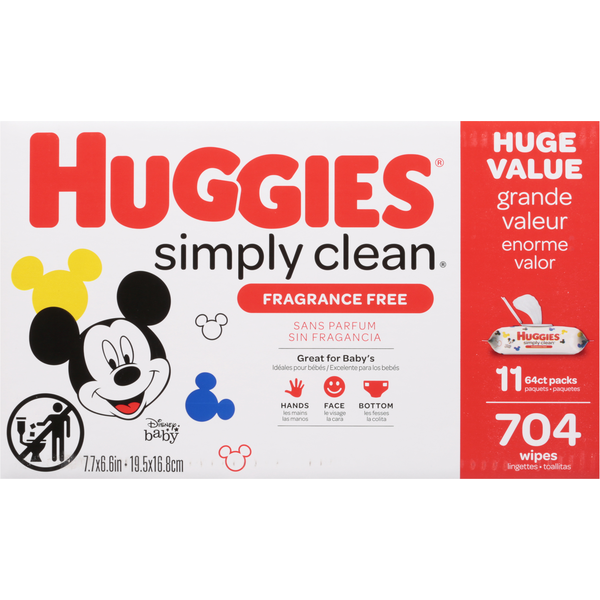 Diapers & Wipes Huggies Simply Clean Unscented Baby Wipes hero