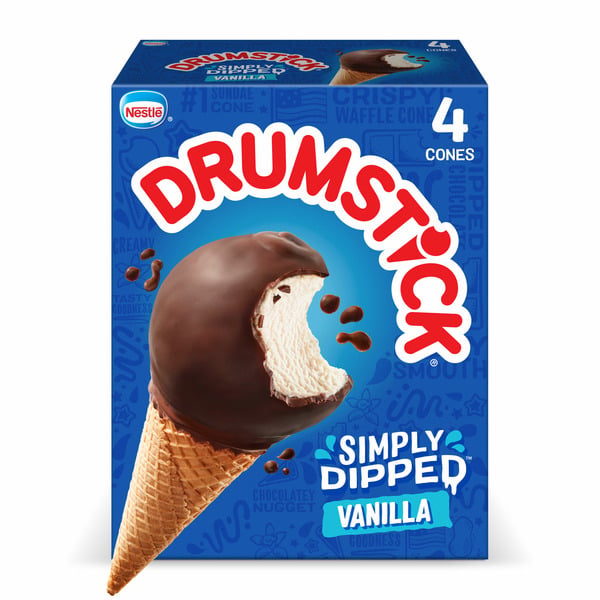 Frozen Dessert & Novelties Drumstick Vanilla Frozen Dairy Dessert Cones hero