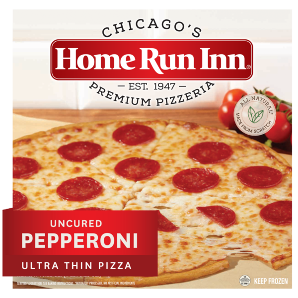 Frozen Pizza Home Run Inn Ultra Thin Frozen Uncured Pepperoni Pizza hero