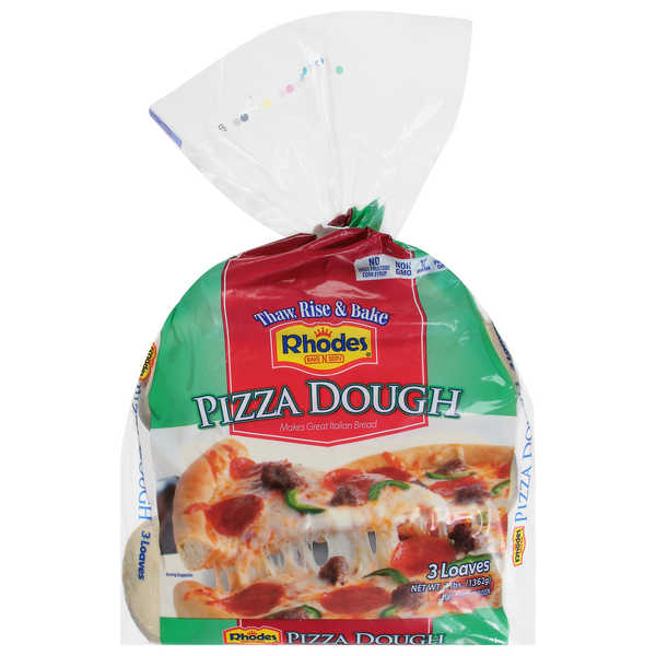 Frozen Breads & Doughs Rhodes Bake-N-Serv Pizza Dough, 3 Loaves hero