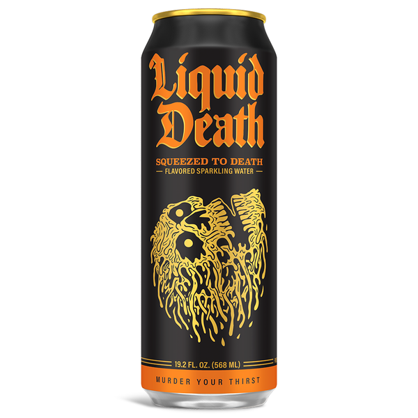 Liquid Death Flavored Sparkling Water, Squeezed to Death hero