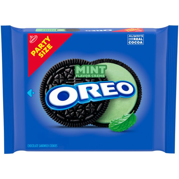 Cookies & Cakes Oreo Mint Creme Chocolate Sandwich Cookies, Party Size hero