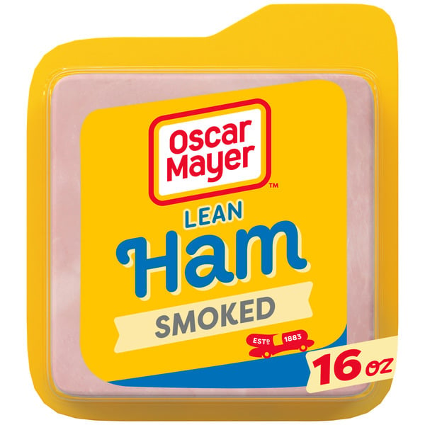 Lunch Meat-Prepackaged Oscar Mayer Lean Smoked Ham Sliced Deli Sandwich Lunch Meat with Water Added hero