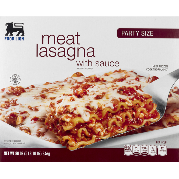 Frozen Meals Food Lion Meat Lasagna with Sauce, Party Size hero