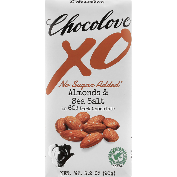 Energy & Granola Bars Chocolove Dark Chocolate, No Sugar Added, Almonds & Sea Salt, 60% hero