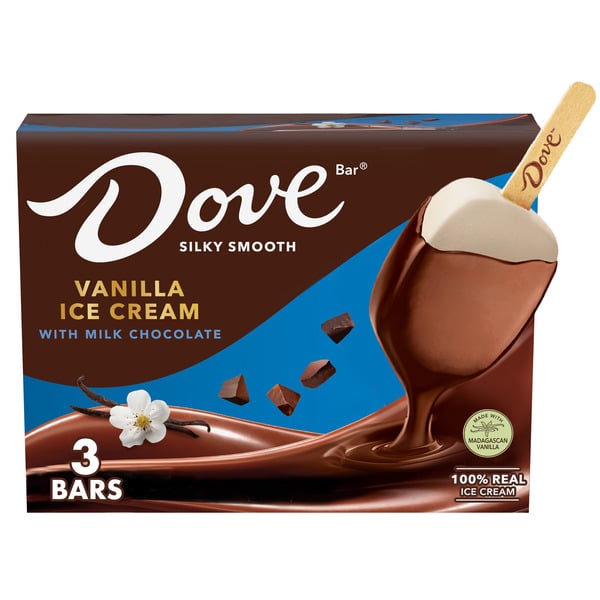 Ice Cream & Ice Dove Vanilla with Milk Chocolate Ice Cream Bars hero