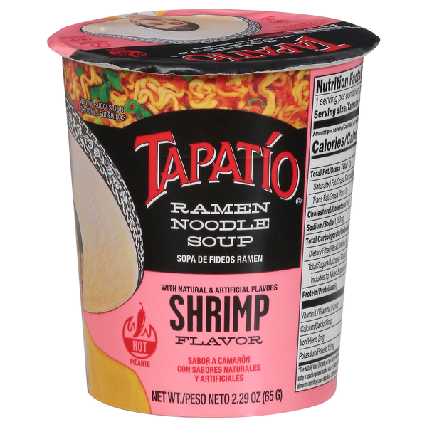 Soup, Broth & Bouillon Tapatio Ramen Noodle Soup, Shrimp Flavor, Hot hero