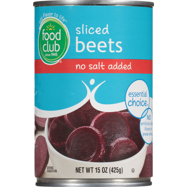 Canned & Jarred Vegetables Food Club No Salt Added Sliced Beets hero