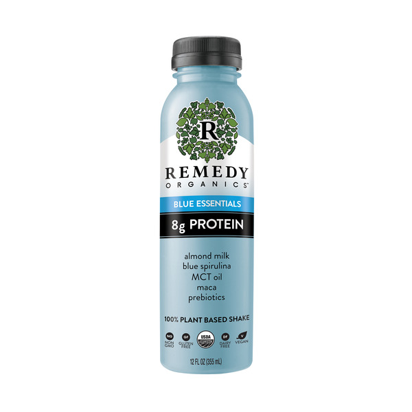 Energy & Sports Drinks Remedy Organics  Blue Essentials, Plant Based Protein, Ready-to-Drink hero