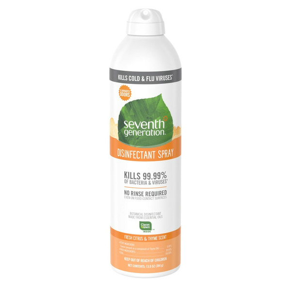 Cleaning Products Seventh Generation Disinfecting Spray Fresh Citrus And Thyme hero