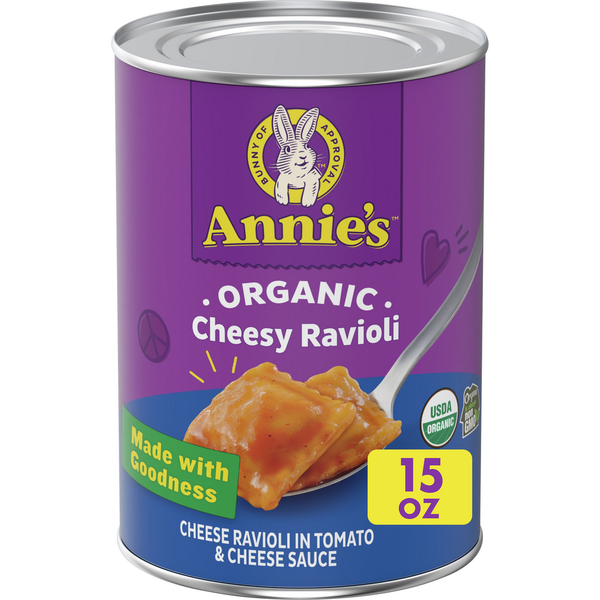 Canned Meals & Beans Annie's Organic Cheesy Ravioli Tomato and Cheese Sauce Canned Pasta hero