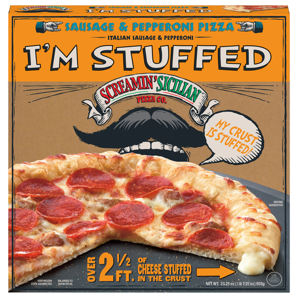 Frozen Meals Screamin' Sicilian Pizza, I'm Stuffed, Sausage & Pepperoni hero