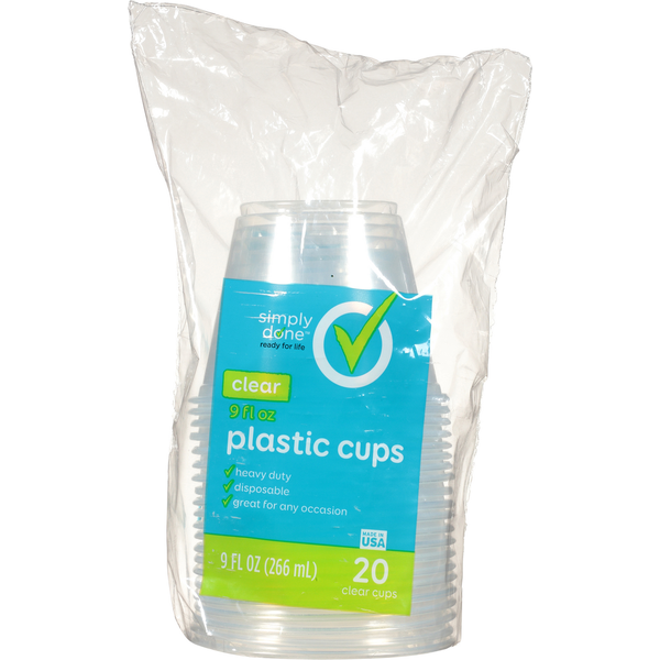 Plates, Bowls, Cups & Flatware Simply Done Clear Plastic Cups hero