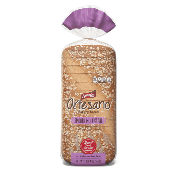 Packaged Bread Sara Lee Artesano, Smooth Multigrain Pre-sliced Bread hero