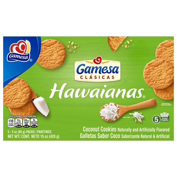 Cookies & Cakes Gamesa Coconut Cookies, Hawaianas hero