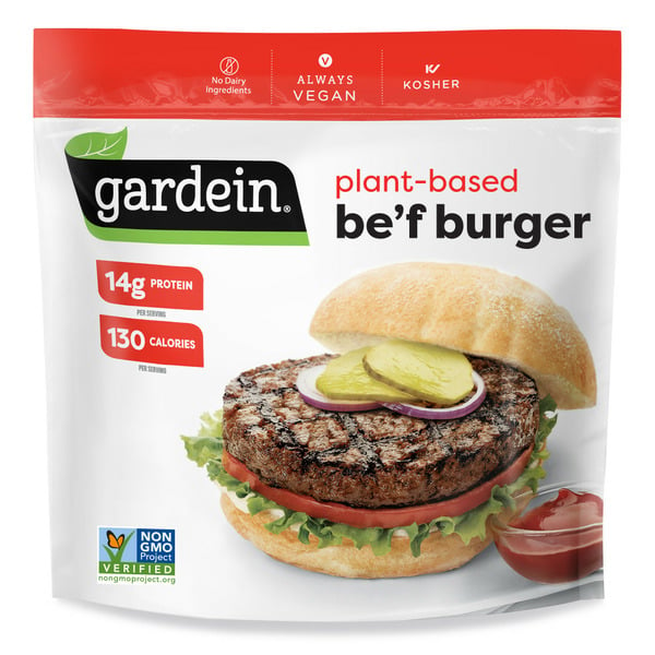 Frozen Vegan & Vegetarian Gardein Plant-Based Be'f Burger, Vegan Food, Frozen Patties hero