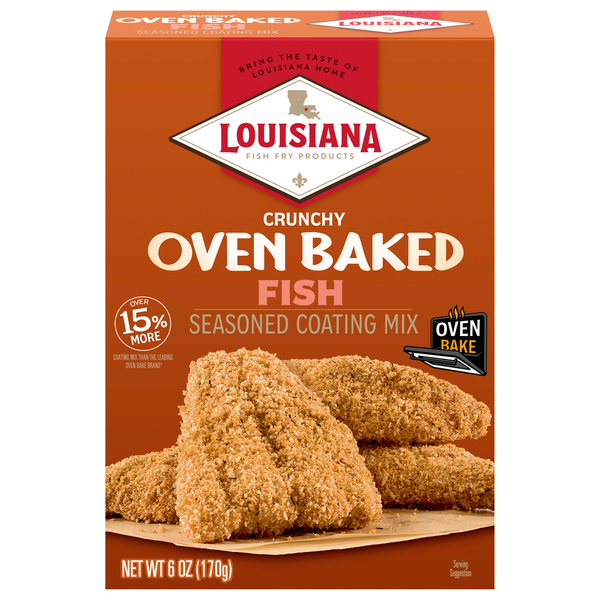 Grains, Rice & Dried Goods Louisiana Fish Fry Products Seasoned Coating Mix, Fish, Crunchy, Oven Baked hero