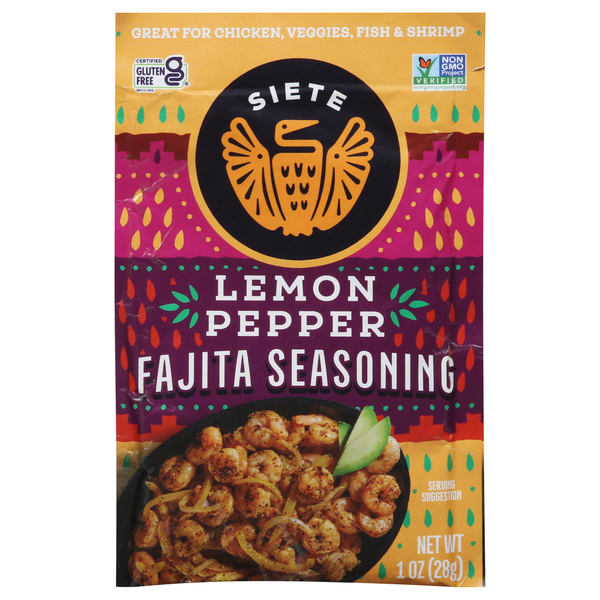 Siete Fajita Seasoning, Lemon Pepper hero