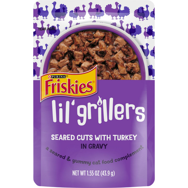 Cat Food & Care Purina Friskies Gravy Wet Cat Food Complement, Lil' Grillers Seared Cuts With Turkey hero