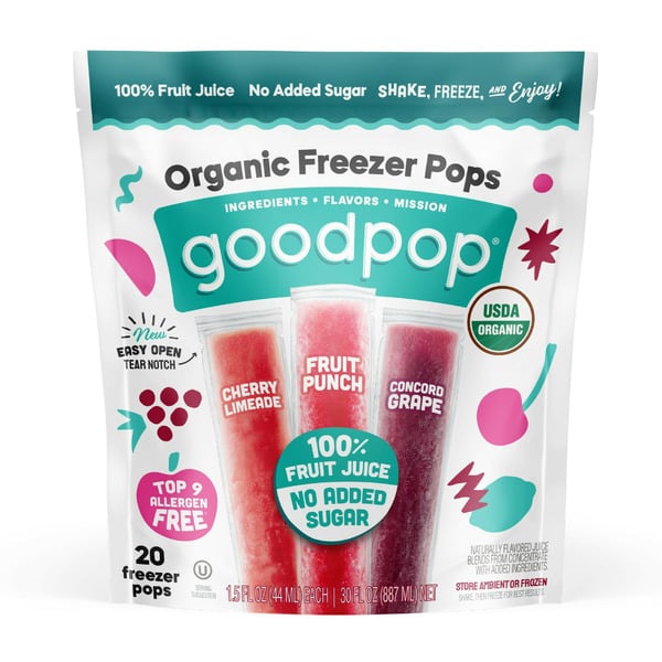 Ice Cream & Ice GoodPop Organic Freezer Pops, 100% Juice Ice Pops, No Added Sugar hero