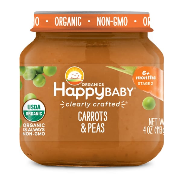 Baby Food & Formula Happy Baby Organics Clearly Crafted Stage 2 Carrots & Peas Jar hero