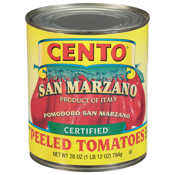 Pasta Sauce Cento San Marzano Whole Peeled Tomatoes with Basil Leaf, Certified hero