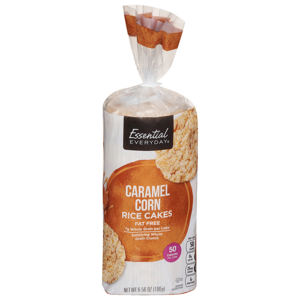 Chips & Pretzels Essential Everyday Rice Cakes, Fat Free, Caramel Corn hero