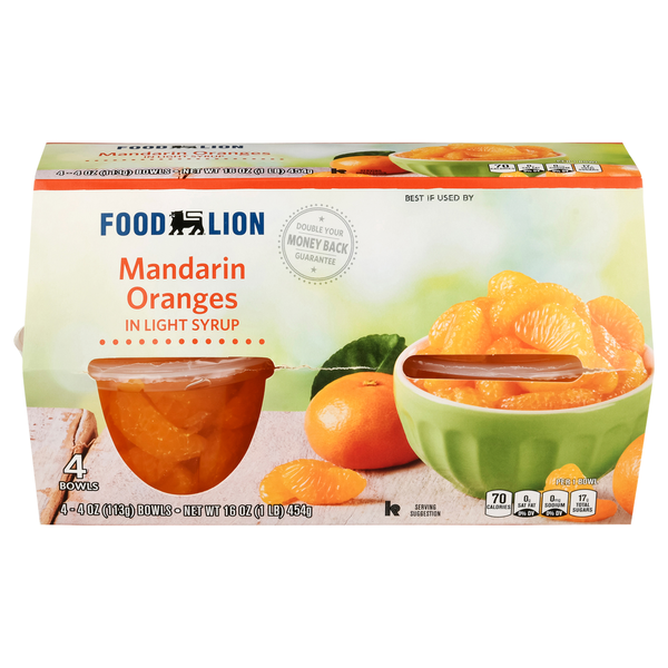 Honeys, Syrups & Nectars Food Lion Mandarin Oranges, In Light Syrup, Sleeve hero