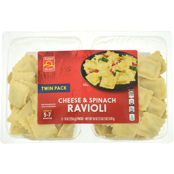 Prepared Meals Sunny Select Ravioli, Cheese & Spinach, Twin Pack hero