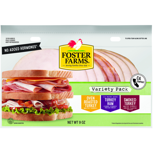 Lunch Meat Foster Farms Sliced Turkey Variety Pack hero