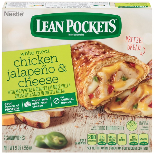 Frozen Meals Nestle Chicken Jalapeno & Cheese Pretzel Bread Frozen Sandwiches hero