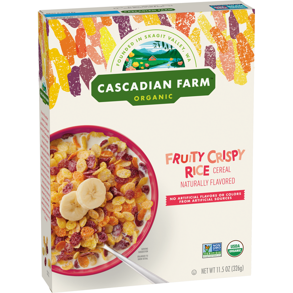 Cereal Cascadian Farm Organic Fruity Crispy Rice Breakfast Cereal hero