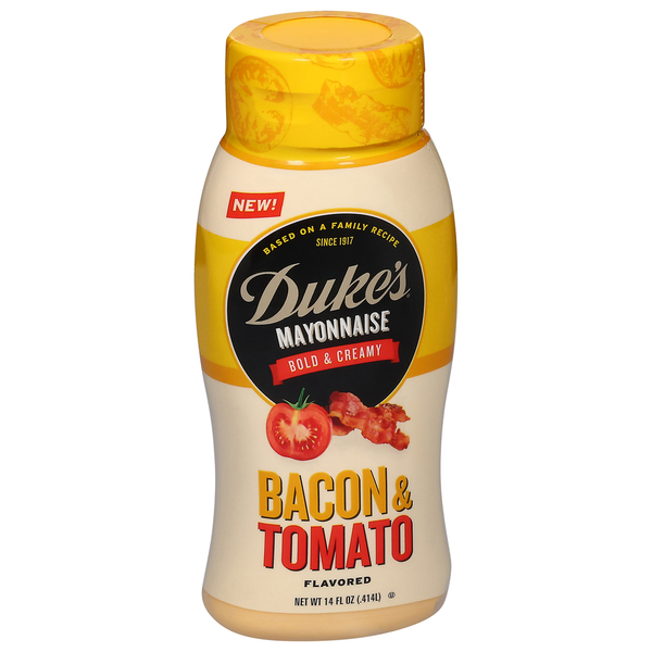 Condiments Duke's Mayonnaise, Bacon & Tomato Flavored, Bold & Creamy hero