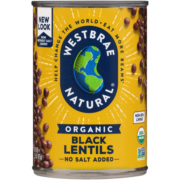 Canned Meals & Beans Westbrae Natural Organic Black Lentils hero