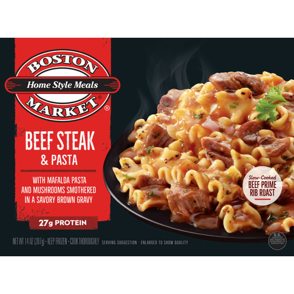 Frozen Meals Boston Market Home Style Meals Beef Steak & Pasta hero