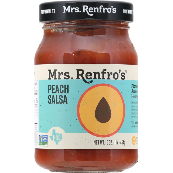 Latino Foods Mrs. Renfro's Salsa, Peach, Mild hero