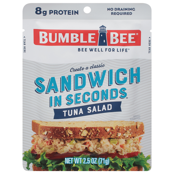 Canned Meat & Seafood Bumble Bee Tuna Salad, Sandwich in Seconds hero