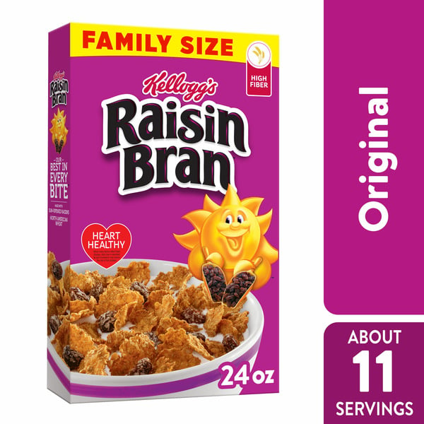 Cereal Raisin Bran Breakfast Cereal, Family Breakfast, Fiber Cereal, Original hero