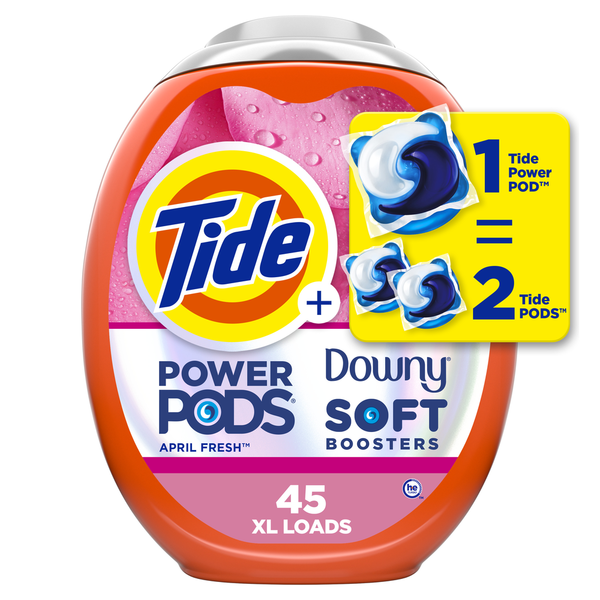 Laundry Tide Power PODs with Downy, Detergent hero