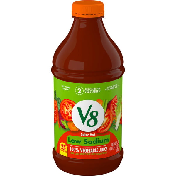 Juice & Nectars V8 Spicy Hot Low Sodium 100% Vegetable Juice hero