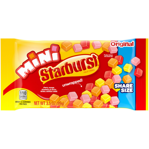 Candy & Chocolate STARBURST Original Minis Size Fruit Chews Chewy Candy Share Size hero