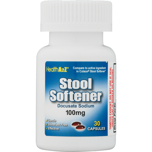 Digestion HealthA2Z Stool Softener, Docusate Sodium, 100 mg hero