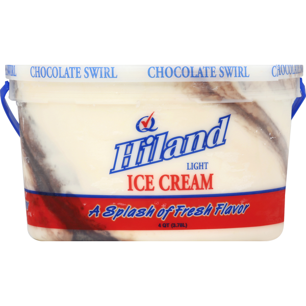 Hiland Dairy Ice Cream, Light, Chocolate Swirl, Family Pak hero