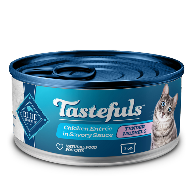 Blue Buffalo Tastefuls Natural Wet Food for Adult Cats, Chicken Entrée Morsels in Gravy hero