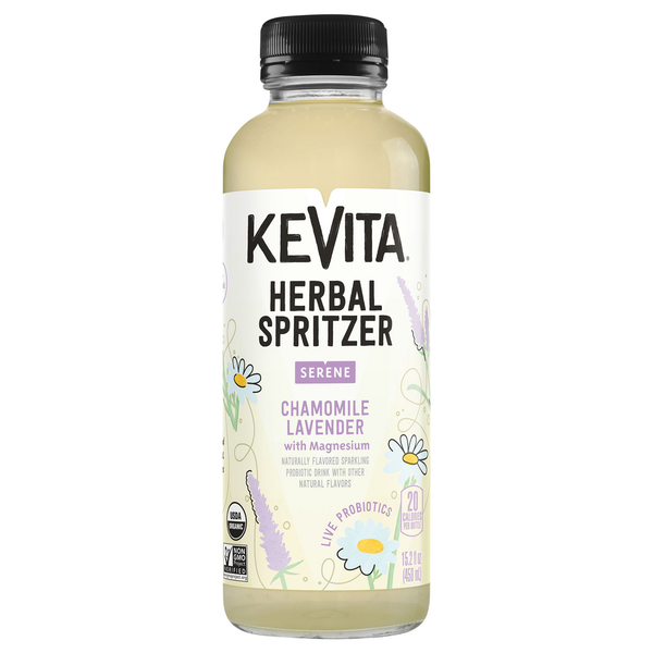 Water, Seltzer & Sparkling Water KeVita Herbal Spritzer, Chamomile Lavender with Magnesium, Serene hero