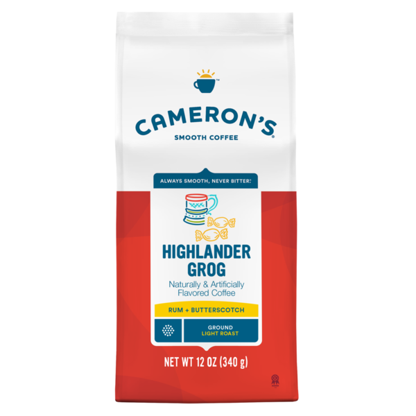 Coffee Cameron's Coffee, Smooth, Ground, Light Roast, Highlander Grog hero