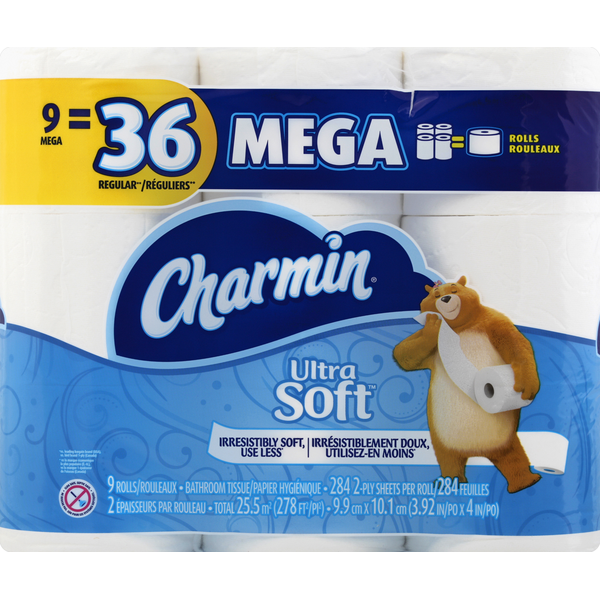 Paper Goods Charmin Ultra Soft Toilet Paper 9 Mega Rolls hero