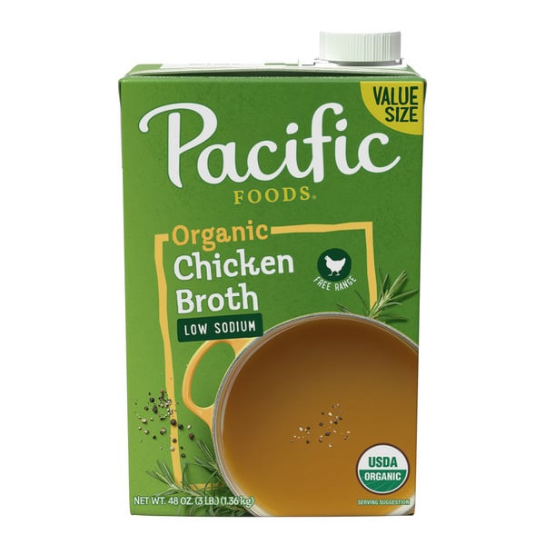 Pacific Foods Low Sodium Organic Free Range Chicken Broth hero