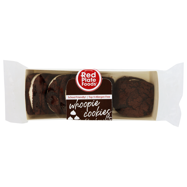 Bakery Desserts Red Plate Foods Double Chocolate Whoopie Cookies, 5Ct I Free From Top Allergens+Vegan+Gluten-Fre hero