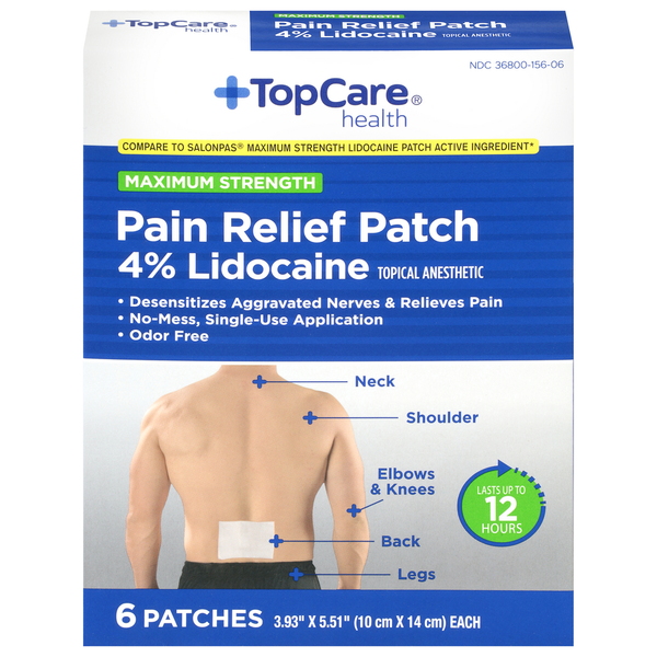 TopCare Pain Relief Patch, Maximum Strength, 4% Lidocaine hero